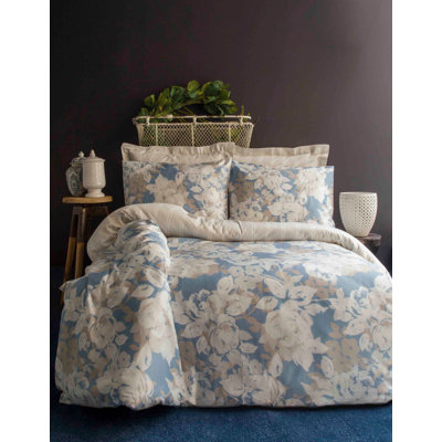 Satin Floral Duvet Cover