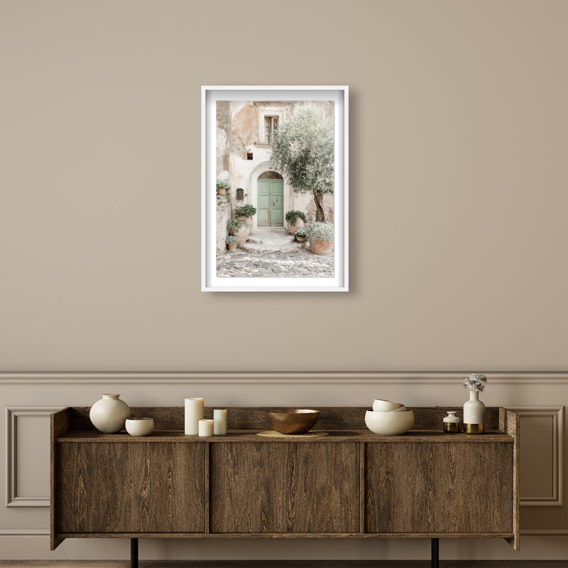 Mint Door I Shadowbox Architecture Print by Oliver Gal, Black Frame, 10 x 15, 11.5"H x 16.5"W, Black Shadowbox