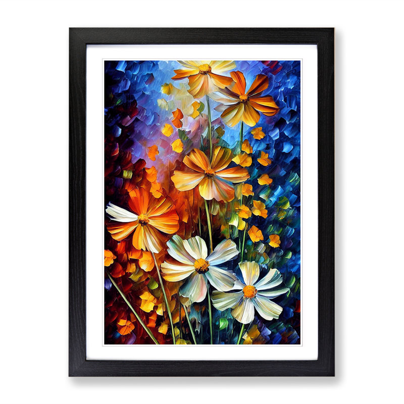 Wildflowers Vol.1 - Single Picture Frame Painting, 34cm H x 25cm W x 2cm D, Oak