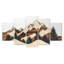 «Brown Black Dancing On the Mountain Horizons», art sur toile, ensemble de 5 impressions murales brunes