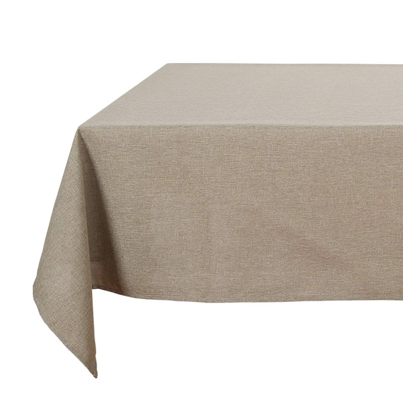 Wrinkle Resistant Waterproof Linen Look Tablecloth, 102" L x 54" W, Khaki
