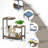 G-Shaped Corner Side Table, Rustic Brown, With Storage Shelf, Perfect For Small Spaces