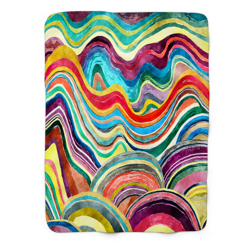 Rainbow Rhythm Stripes Throw Blanket, 50" W x 60" L