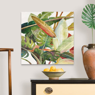 «Tropical Lush Garden Square II» par Marie Elaine Cusson - reproduction d'art sur toile
