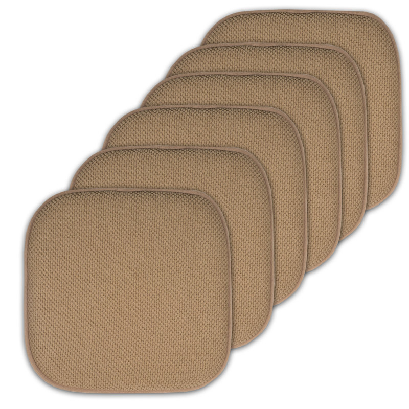 Coussins de chaise antidérapants Honeycomb, Taupe, Paquet de 6