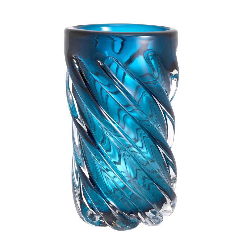 Angelito Handcrafted Glass Table Vase, 14.17" H x 7.87" W x 7.87" D, Clear