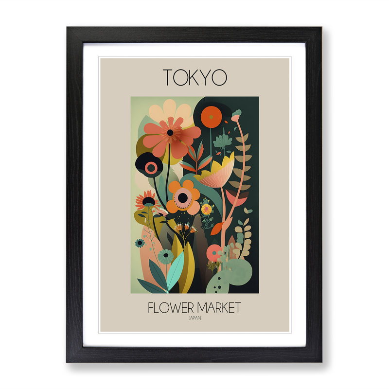 Tokyo Flower Market Exhibition 13 1 Piece Single Picture Frame Wall Art, 46cm H x 34cm W x 2cm D