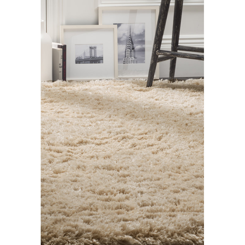 Hermina Light Beige Area Rug, Round 5'1"