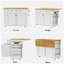 Îlot de cuisine multifonctionnel de 48 pouces avec 2 tabourets de bar, prises de courant et nombreuses solutions de rangement sur roulettes, parfait pour les cuisines modernes