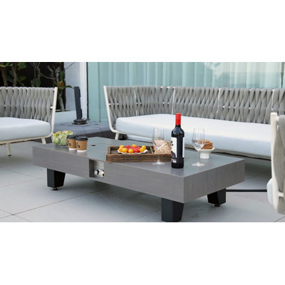 54 Inch Rectangular Propane Fire Pit Table, 50000 Btu Outdoor Gas Fire Pit With Rain Cover, Modern Stainless Steel Burner Heater For Patio Backyard Deck Garden