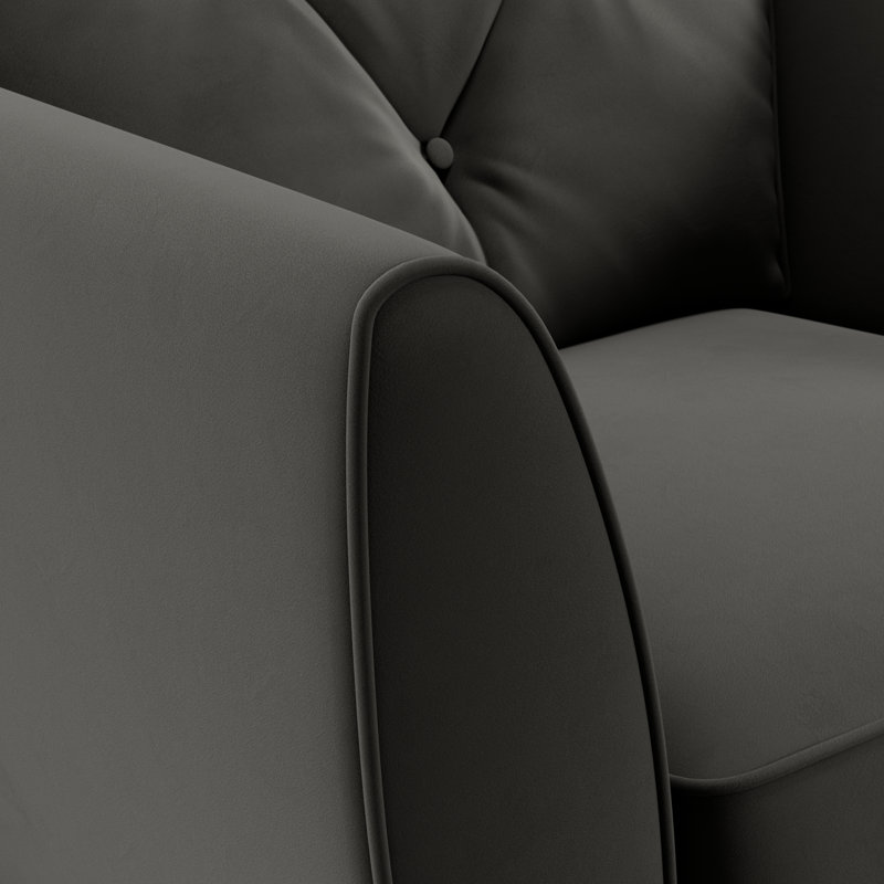 Collazo Upholstered Armchair, Dark Brown Wood, Black
