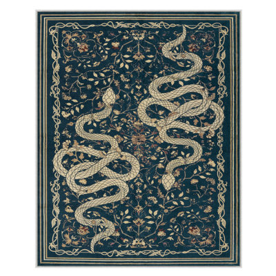 Palos Washable Area Rug Large Snake Living Room Rugs Soft Rug for Bedroom Non-Slip Indoor Carpet
