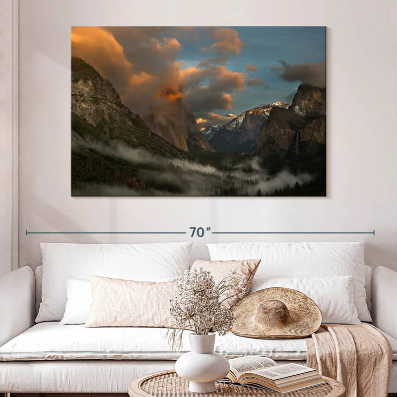 Alvord Yosemite ciel nuageux, H 34 po x l 51 po