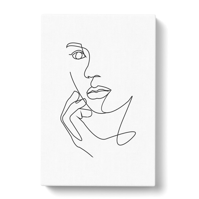 Line Female Face - Wrapped Canvas, 50cm H x 35cm W x 3cm D