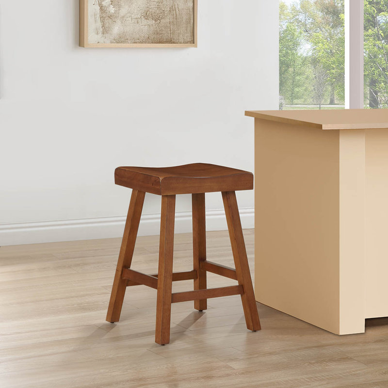 Solid Wood Counter Stool, Medium Oak