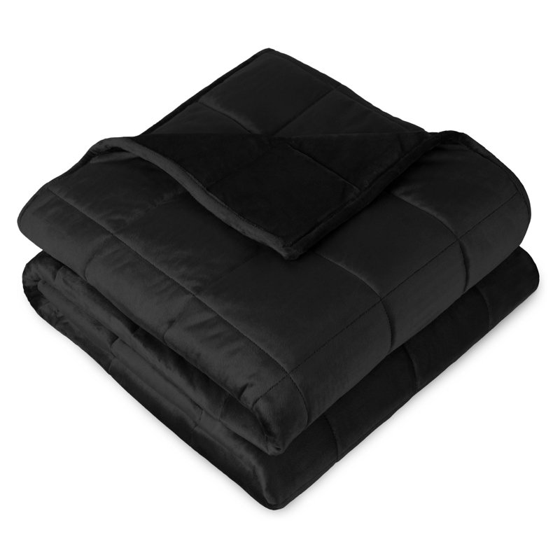 Couverture pondérée Minky, l 40 po x L 60 po, 10 lb, Noir