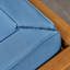 2 Mid-Century Modern Wood Club Chairs - Pecan + Blue Finish  2  Wood, Flair