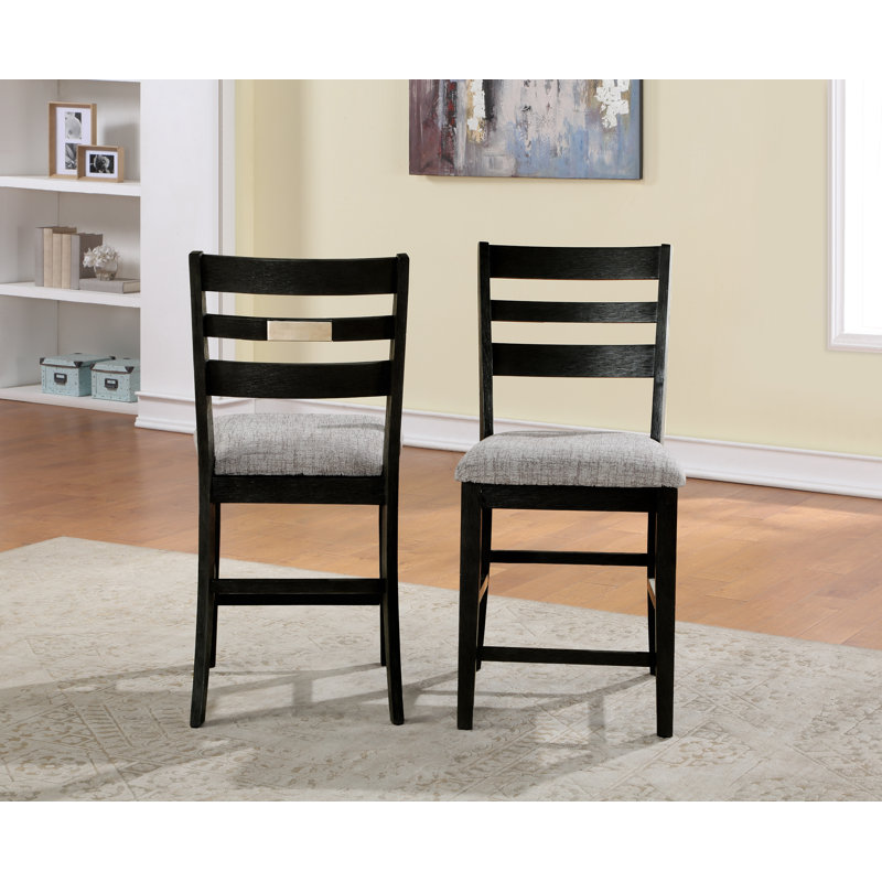 Cadwaller Upholstered Counter Stool, Black