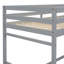 Lit mezzanine simple pour lit simple avec plateforme à échelle, échelles, garde-corps, gris, lit
