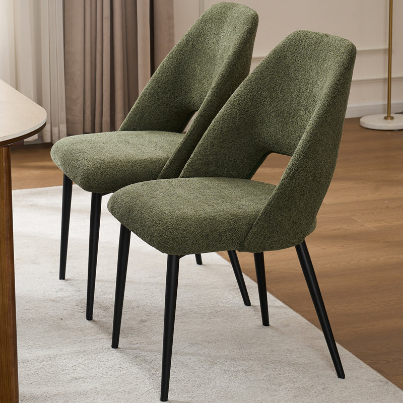 Chaise d'appoint rembourrée Modern, Tissu - vert