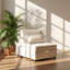 Poundex 44" W x 32" D x 34" H Armless Sherpa Convertible Sleeper Sofa Chair