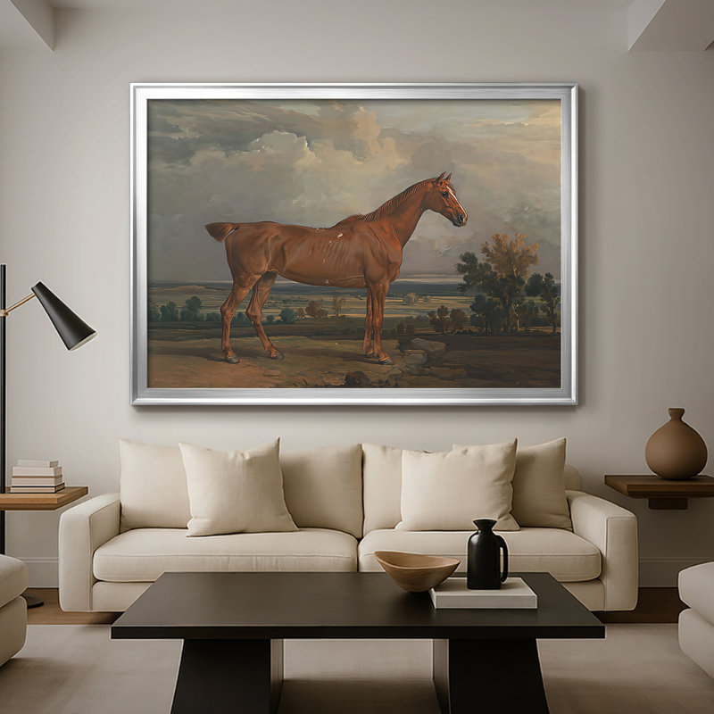 Portrait d'un cheval châtaignier-James Ward, toile tendue avec châssis-c. début du 19e siècle, 30 x 5 x 42,5, Argent