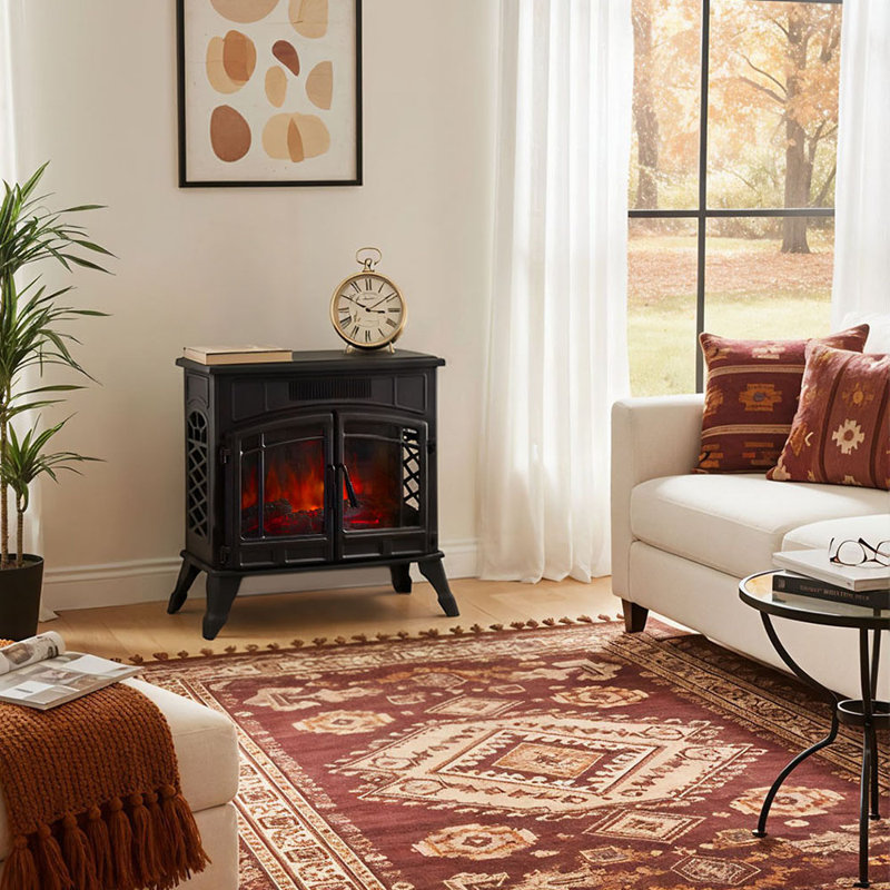 Marlow Home Co. 58.5cm W Black Electric Fireplace with 5120 BTU