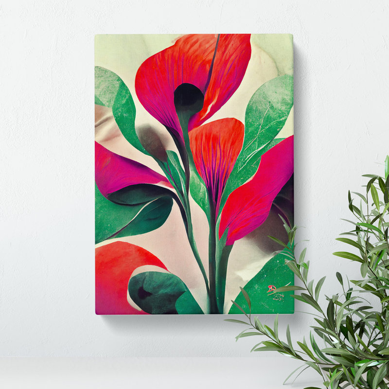 XV1022-505X Amazing Abstract Flowers No.2 - Print, No Matte, 60cm H x 40cm W, Wrapped Canvas