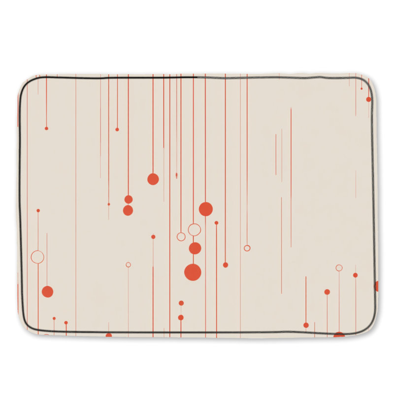 Tapis de bain abstrait, Géométrique beige, Simple - L 24 po x l 17 po