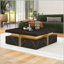 Table basse carrée avec rangement à 4 tiroirs, parfaite pour organiser et améliorer votre espace de vie-956352437