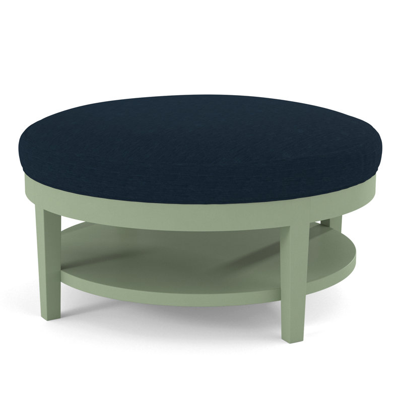 Repose-pieds Midtown, Finition céleri, Tissu performance blanc 0851-94