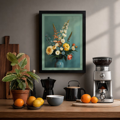 Blooms in Pale Blue Botanical - Framed Print