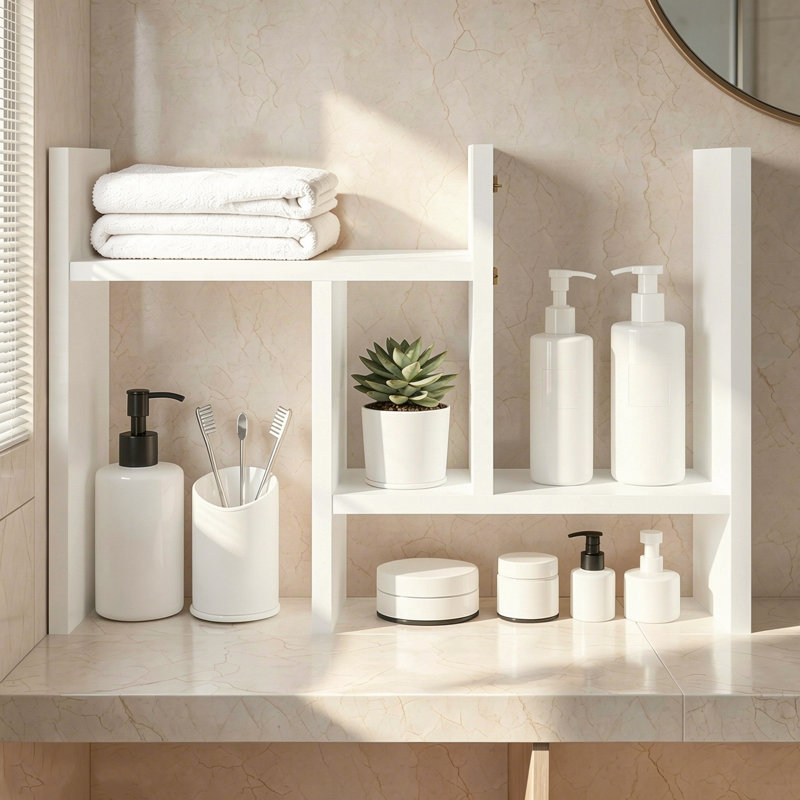 Présentoir double en forme libre Roland, Blanc