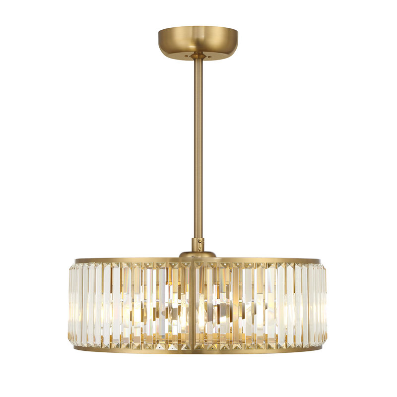 Peysley 23" 6-Light Fandelier with Remote Control, Brass
