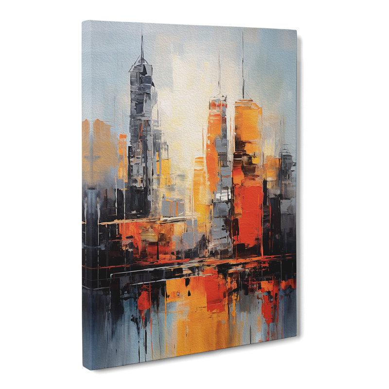 Skyline Gestural - Wrapped Canvas, 60cm H x 40cm W x 3cm D