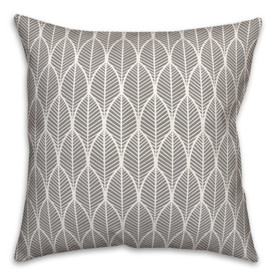 Slate Leaf Pattern Outdoor Throw Pillow