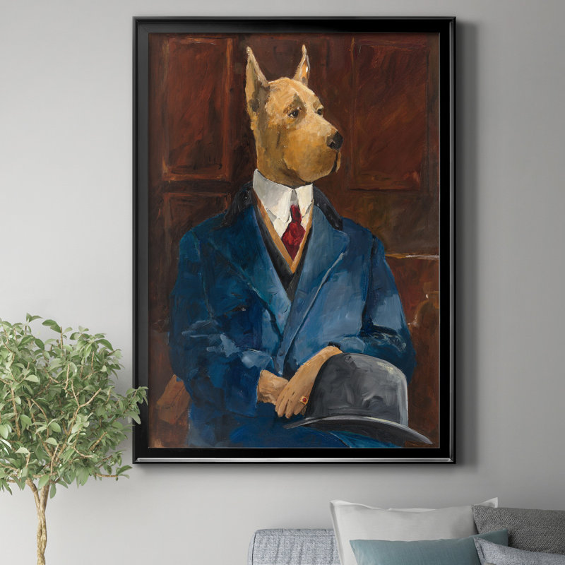 «Inspector Dog Leash», reproduction sur toile encadrée, H 26,5 po x l 36,5 po x P 1,5 po, Noir