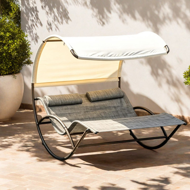 Chaise longue pour personne, balancelle moderne en acier pour auvent