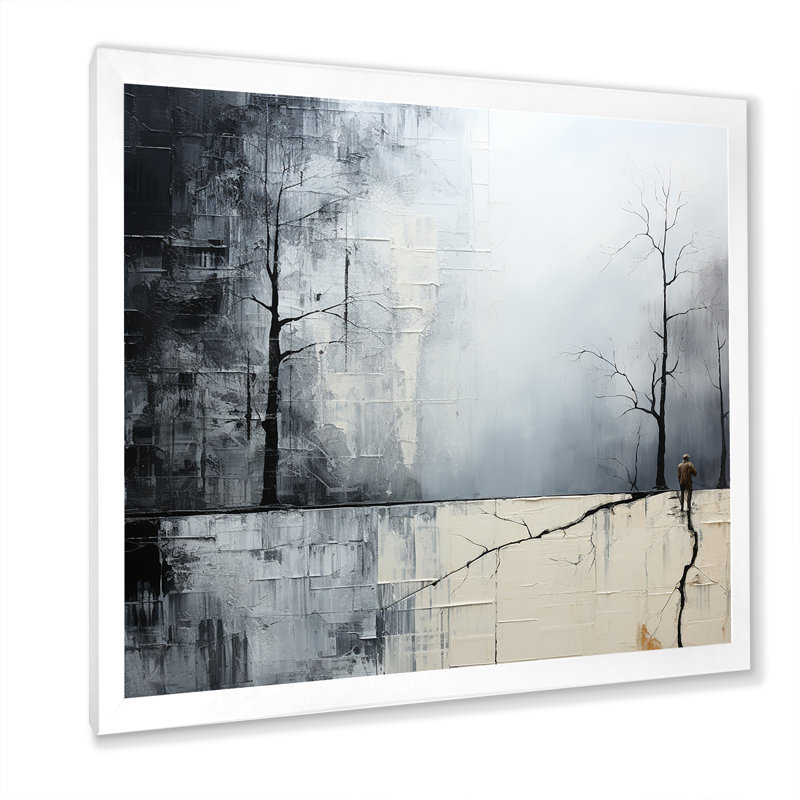Simplicity Winter Dream Abstract, H 30 po x l 30 po x P 1 po, Cadre simple blanc