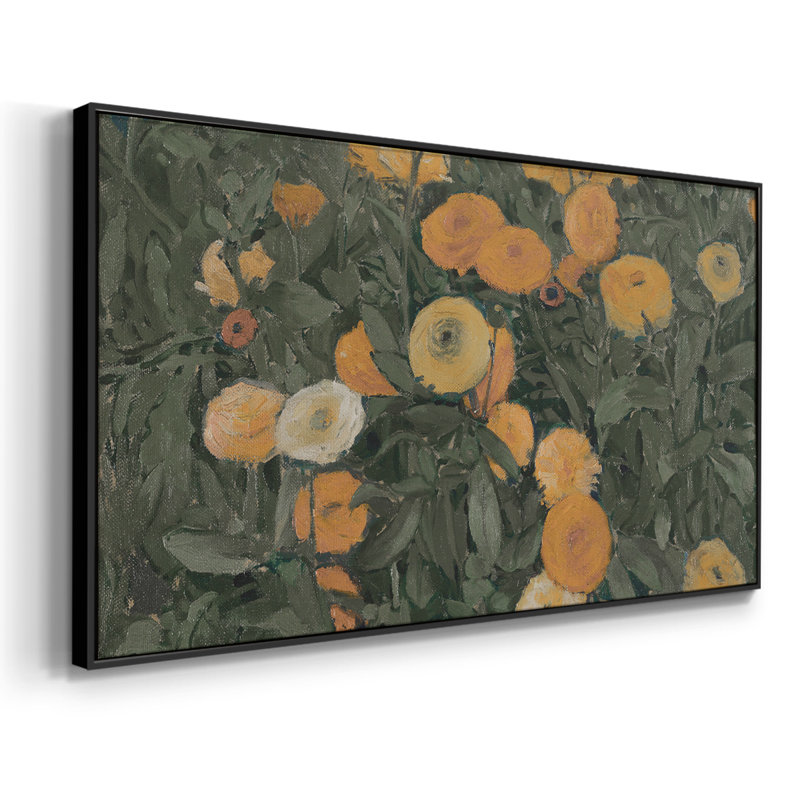 Botanical Series-CDL XXII - Toile tendue avec châssis encadré - Prêt à être accroché, H 21 po x l 41 po, Noir