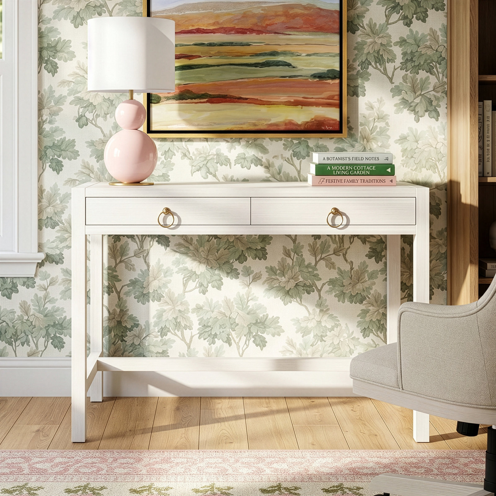 Elin 40" Acacia Writing Desk, Navy
