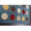Tapis bleu en laine noué à la main de conception unique 5 pi 8 po x 8 pi 0 po New Age