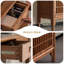 Retro Walnut Solid Wood Accent Cabinet