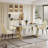 Faux Marble Top Metal Base Dining Table-481978068