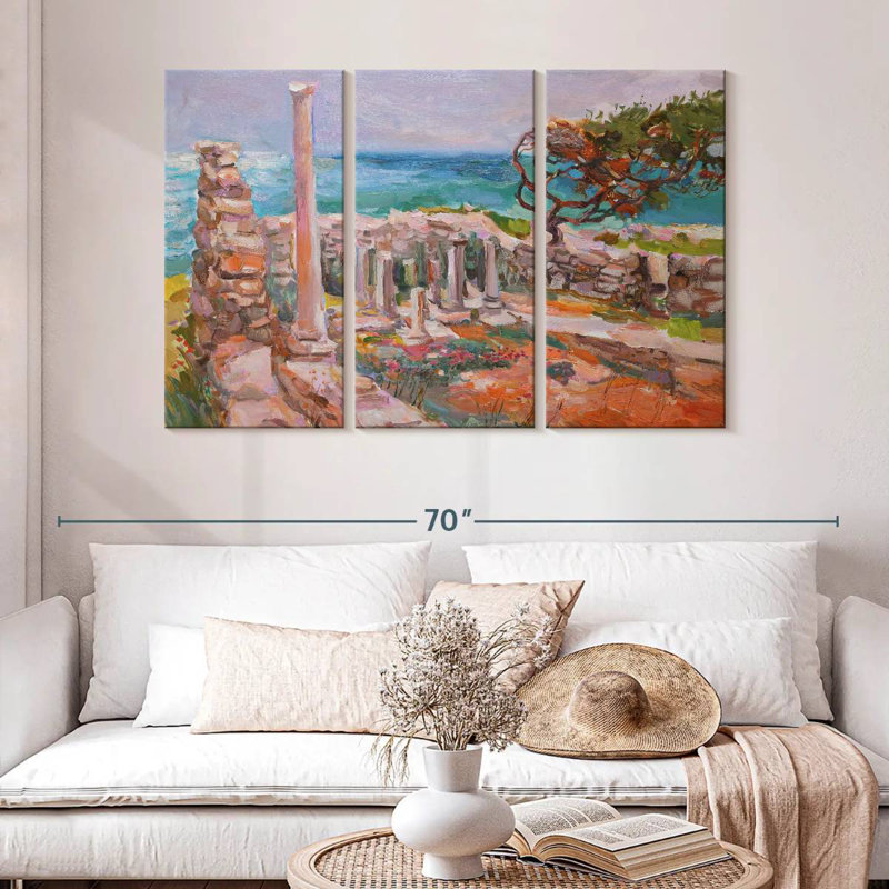 Lilie Aegean Sea Columns, 32" H x 50" W