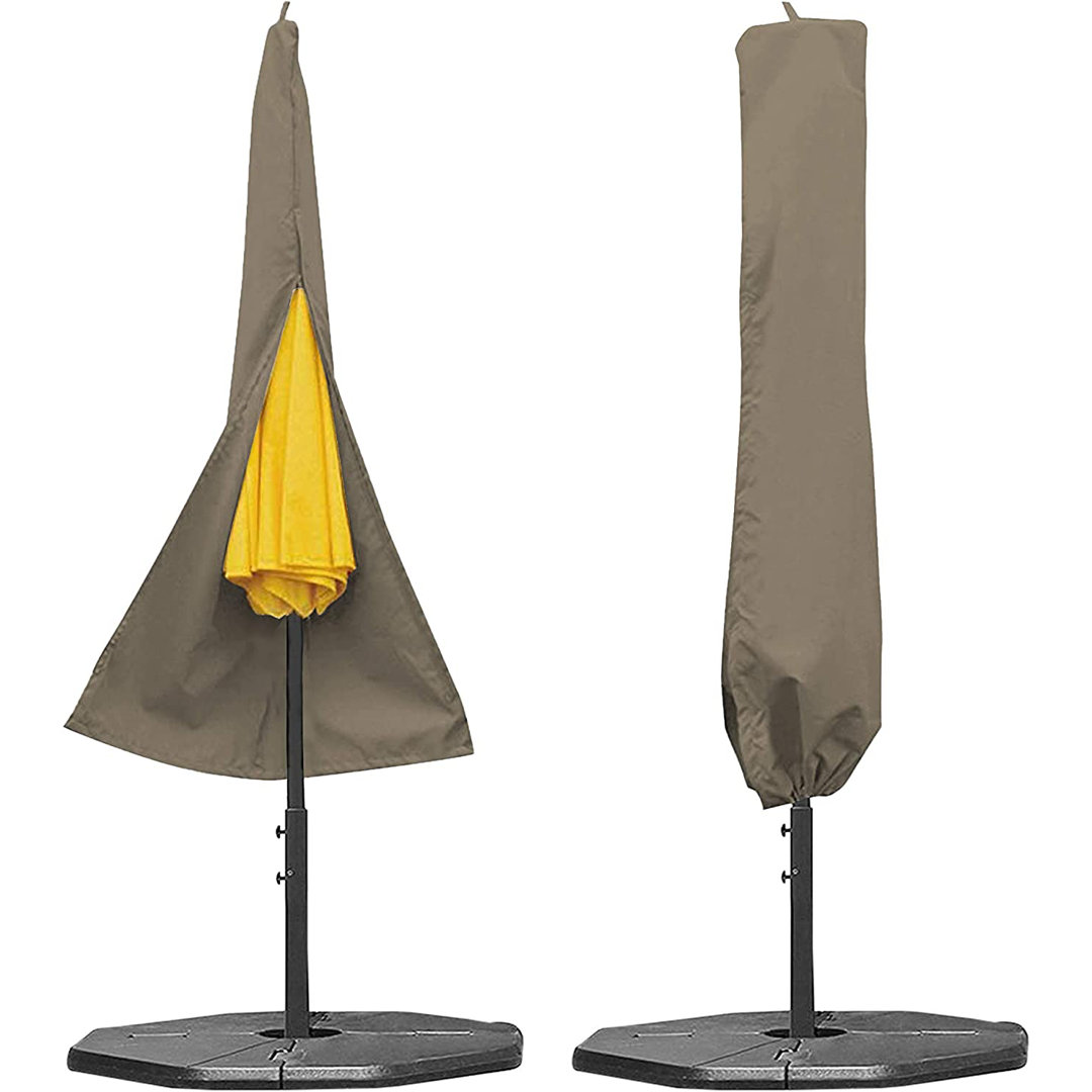 Heavy-Duty Patio Outdoor Waterproof Umbrella Cover, Windproof UV-Resistant Market Parasol Cover Hokku Designs 