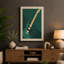 Teal Guitar Study Mid-Century - Wrapped Canvas-864665812-864665821