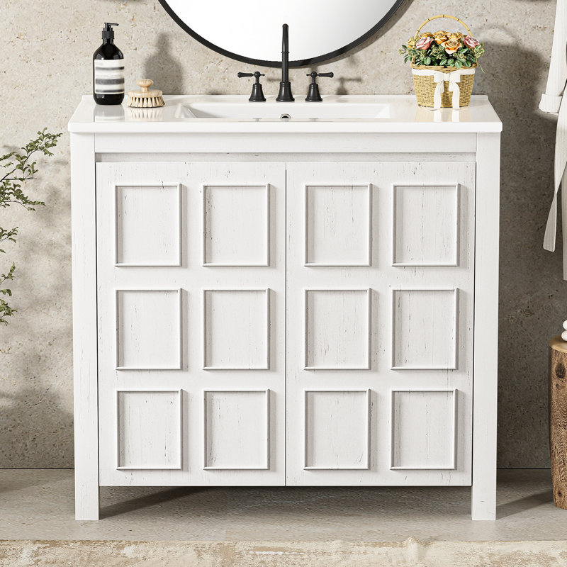 Urbank Single Bathroom Vanity with Ceramic Top