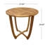 Table rustique en bois de 70 cm (27,5 po) - Idéale pour l'extérieur avec son plateau à lattes qui agrandit visuellement l'espace.