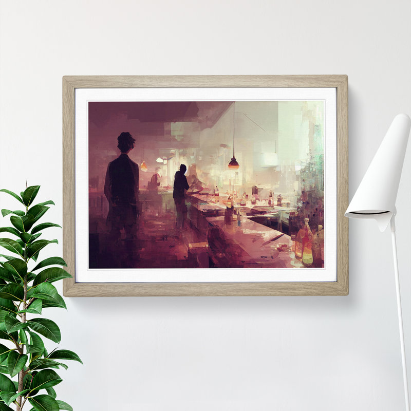 Cocktail Bar Vol.2 - Framed Print, 25cm H x 34cm W x 2cm D, Oak